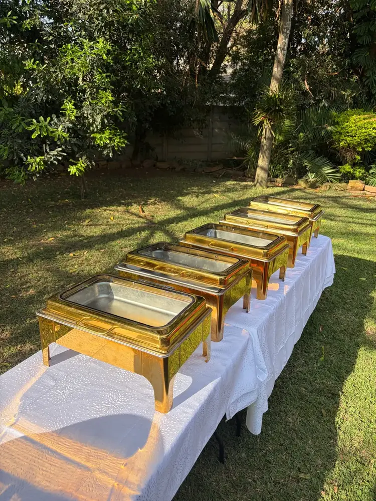 Gold buffet warmer line-up