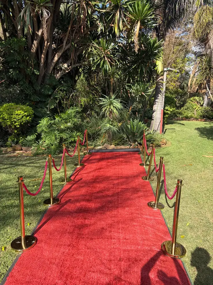 Red carpet with velvet ropes