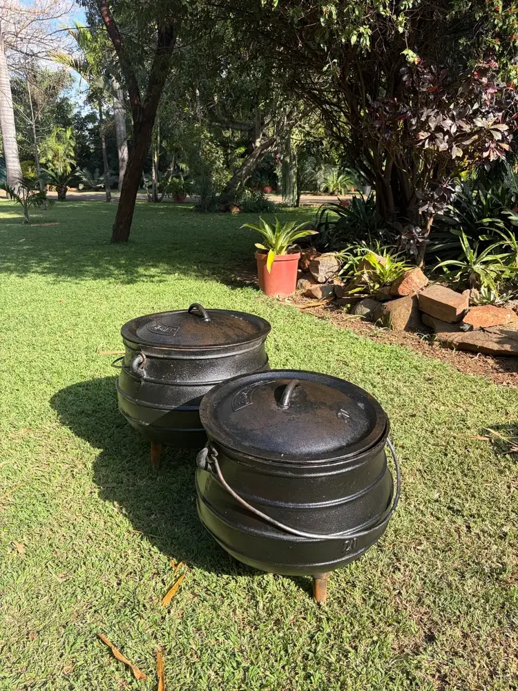 Traditional cast iron cooking pots